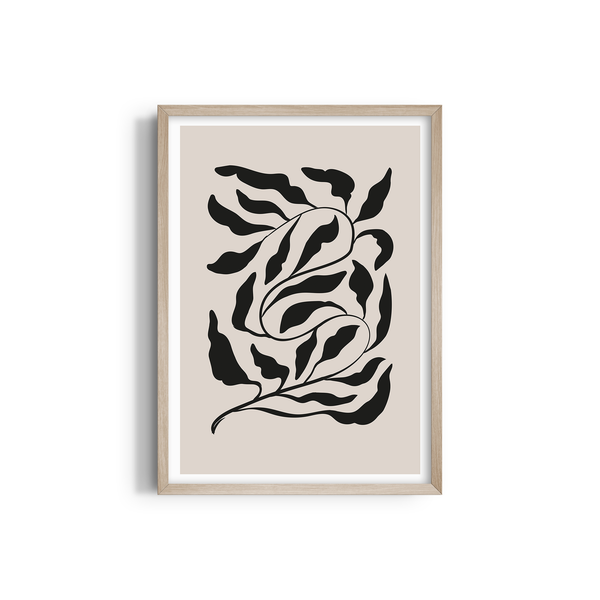 Feuilles on Beige Simplicity Wall Art
