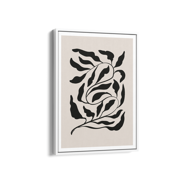 Feuilles on Beige Simplicity Wall Art