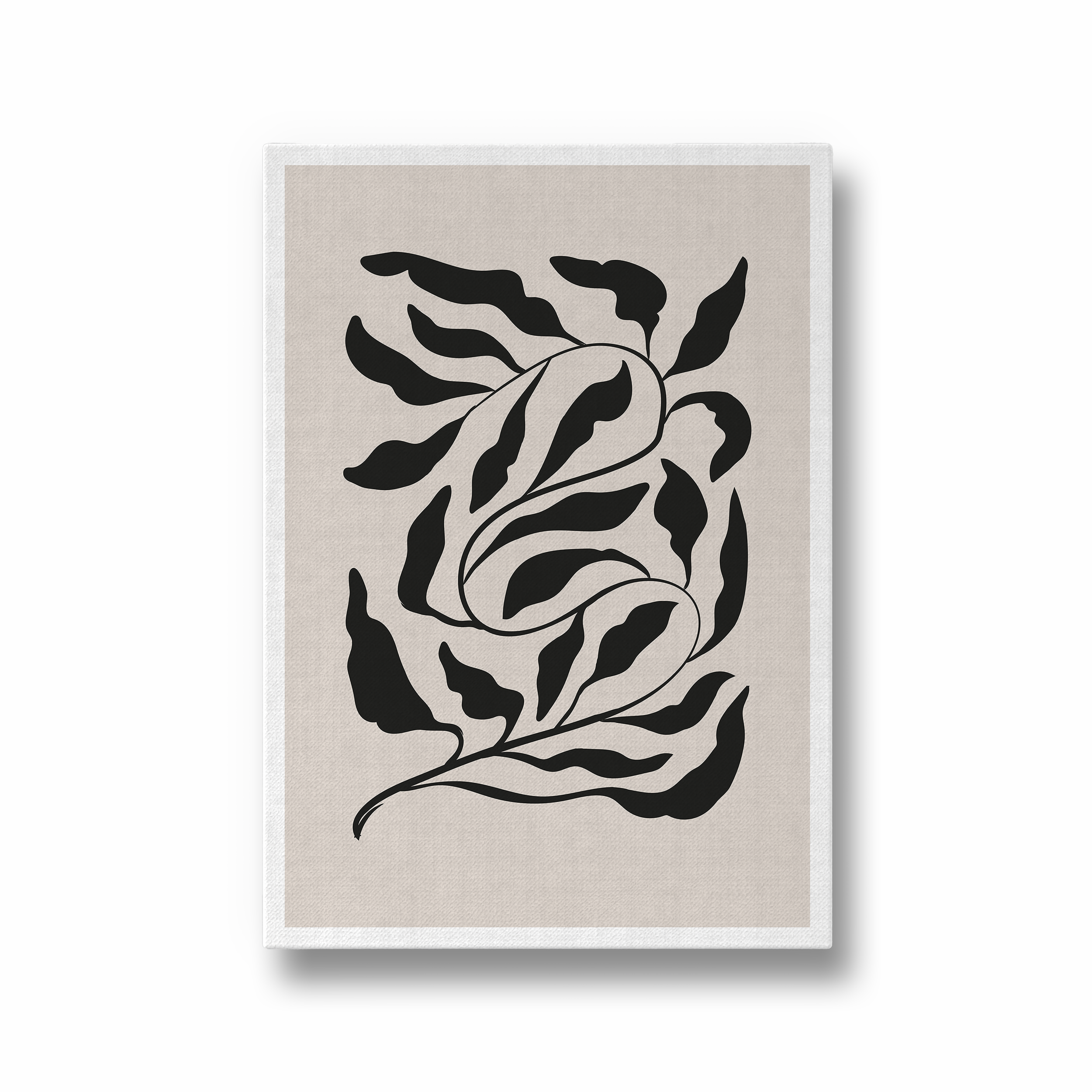 Feuilles on Beige Simplicity Wall Art