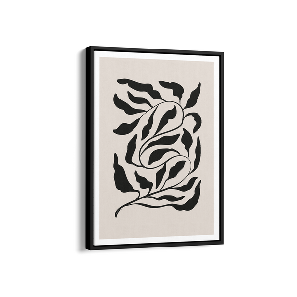 Feuilles on Beige Simplicity Wall Art