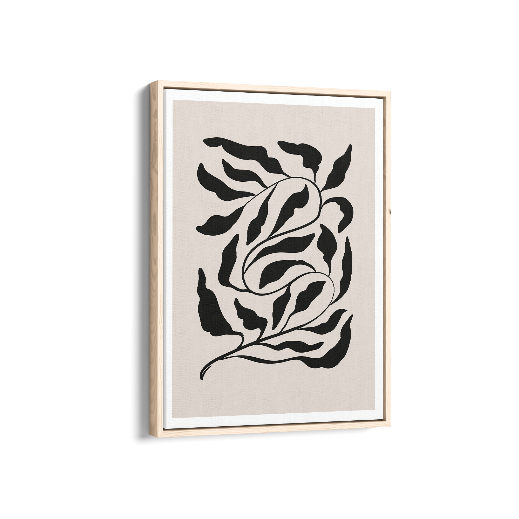 Feuilles on Beige Simplicity Wall Art