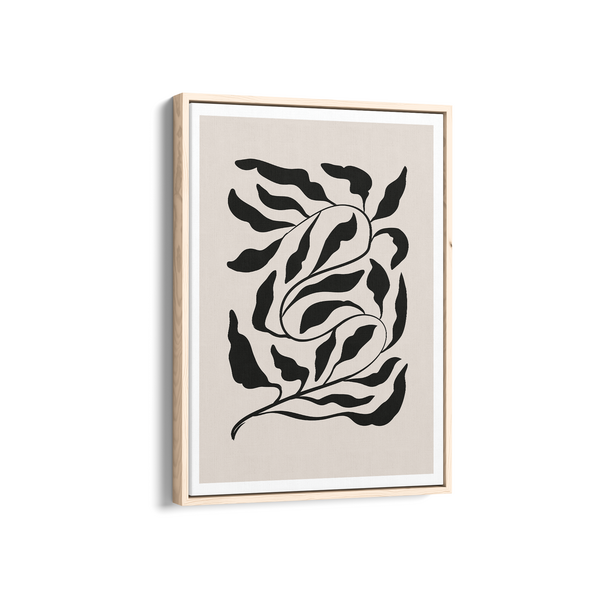 Feuilles on Beige Simplicity Wall Art
