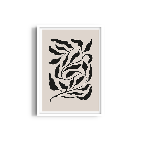 Feuilles on Beige Simplicity Wall Art