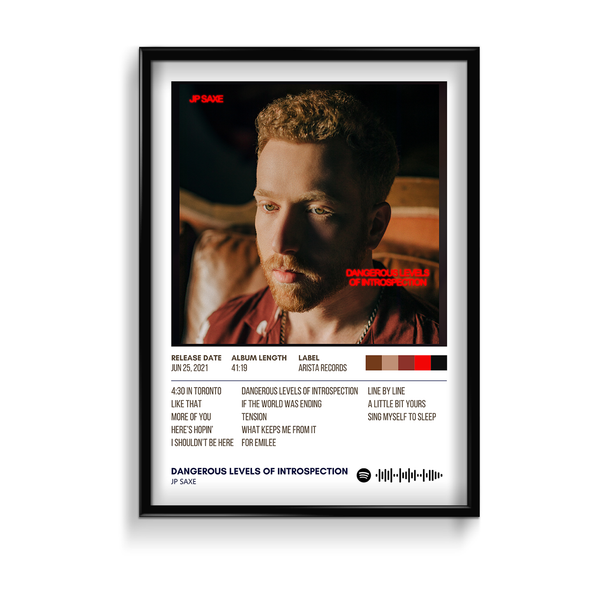 Dangerous levels of introspection by JP Saxe Music Album Poster