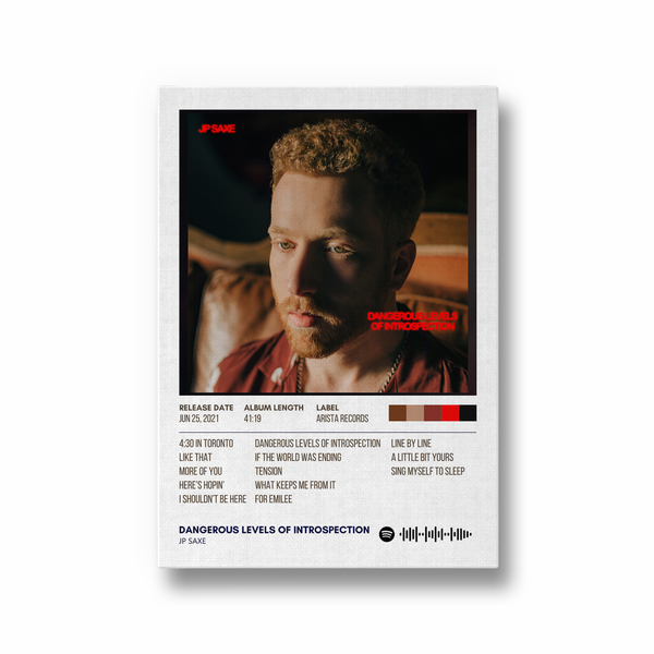 Dangerous levels of introspection by JP Saxe Music Album Poster