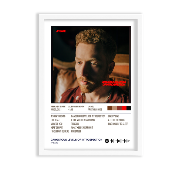 Dangerous levels of introspection by JP Saxe Music Album Poster