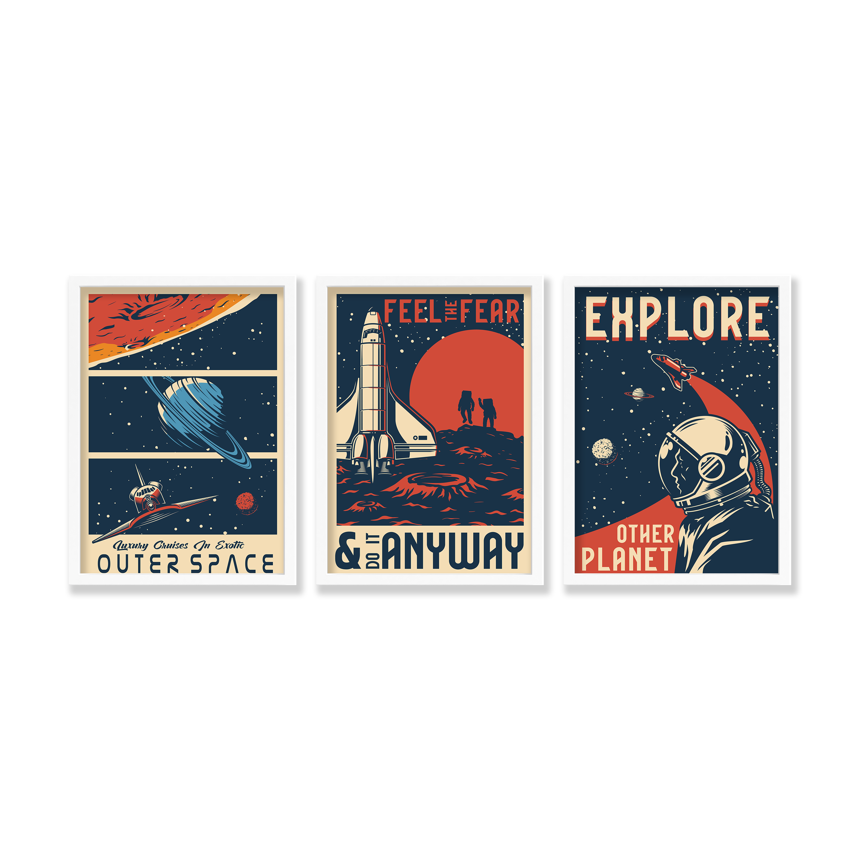 Set of 3 Space Wall Art
