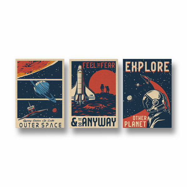 Set of 3 Space Wall Art