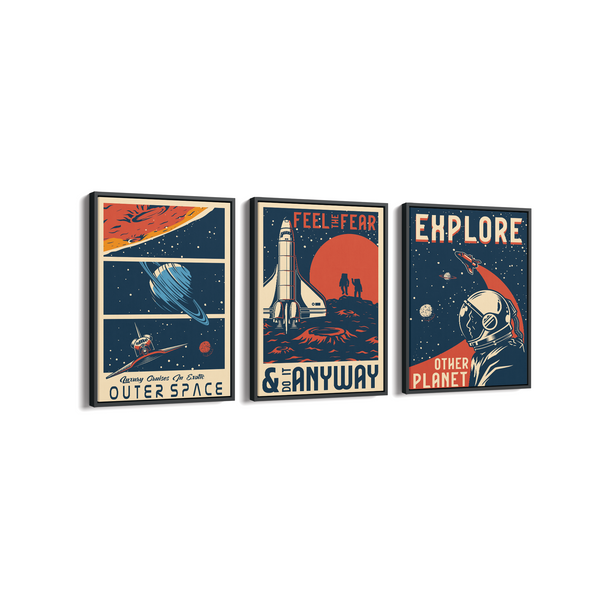 Set of 3 Space Wall Art