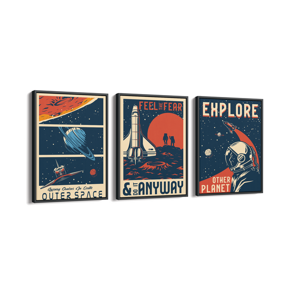 Set of 3 Space Wall Art