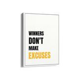 Winners don't make excuses Quote Wall Art