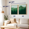 Set of 2 Lush Mountains Landscape Wall Art