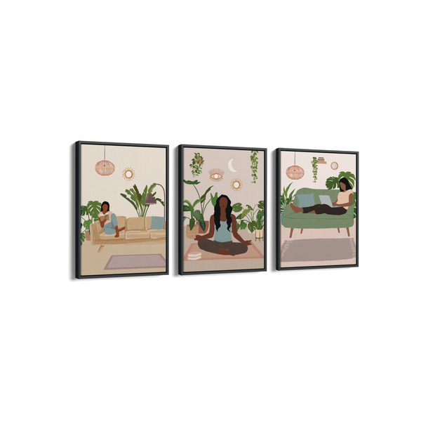Set of 3 Kind Women Modern Wall Art