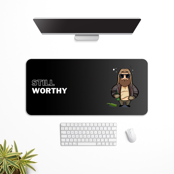 Still Worthy Dark Desk Mat | Desk Pad | Mouse Pad