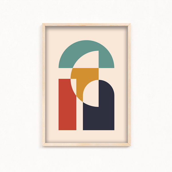 Silent Friends Abstract Geometric Modern Wall Art