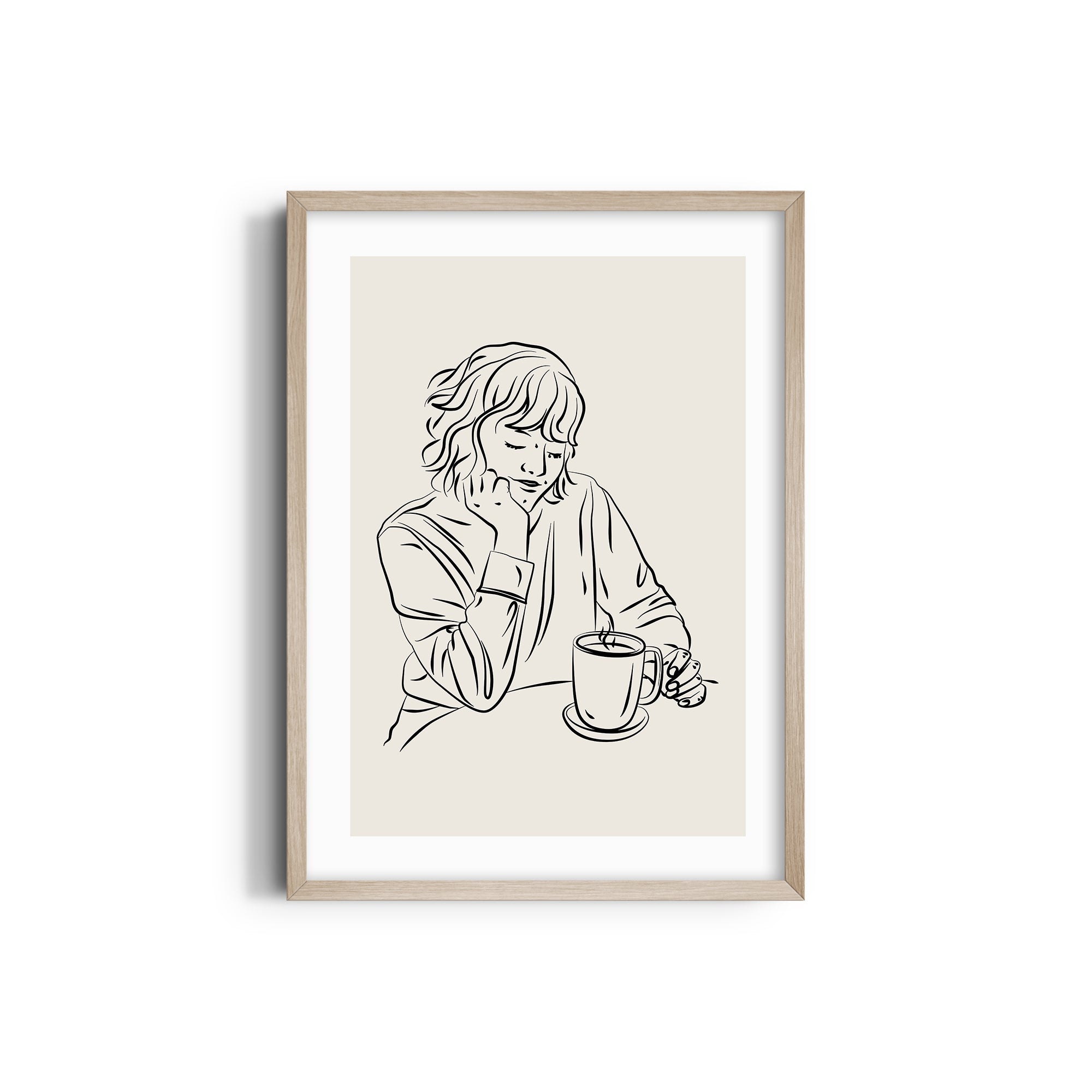 Morning Coffee Modern Line Wall Art