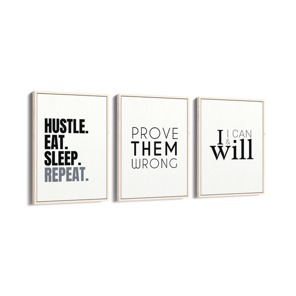 Set of 3 Quotes Wall Art