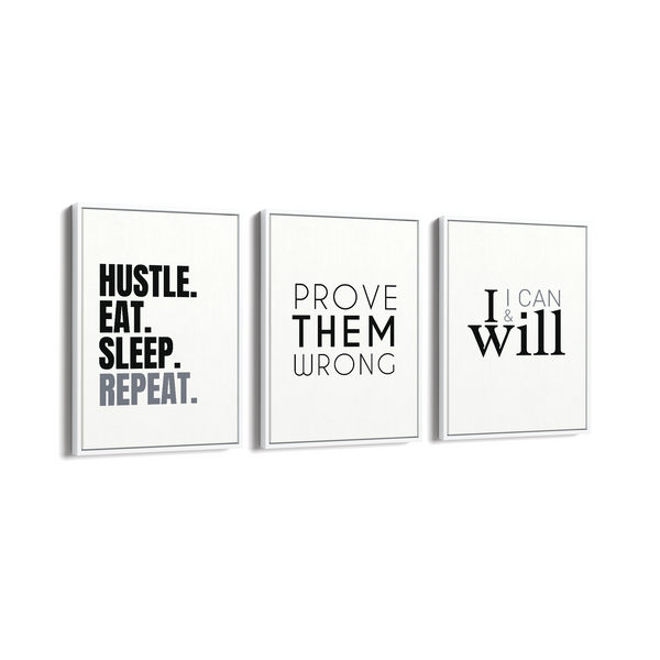 Set of 3 Quotes Wall Art