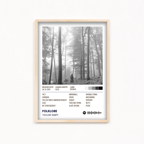 Folklore by Taylor Swift Album Poster