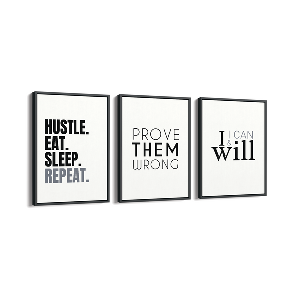 Set of 3 Quotes Wall Art