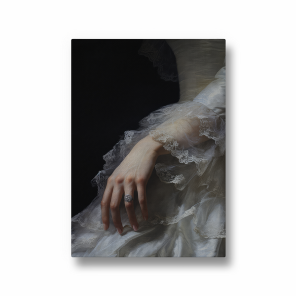 Regal Grace: Adorned Fingers in Gentle Embrace Wall Art