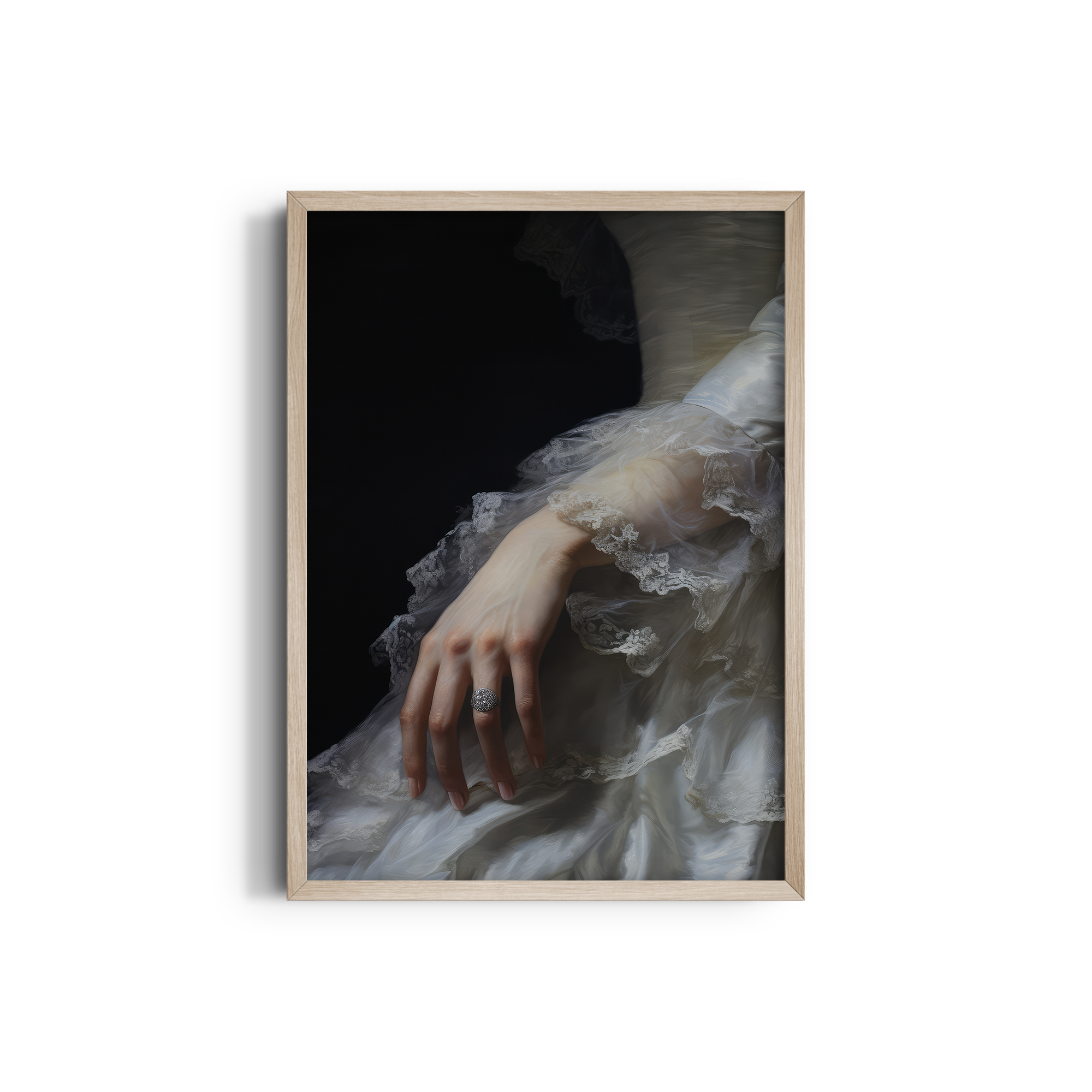Regal Grace: Adorned Fingers in Gentle Embrace Wall Art