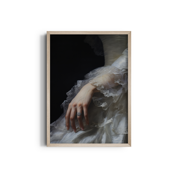 Regal Grace: Adorned Fingers in Gentle Embrace Wall Art