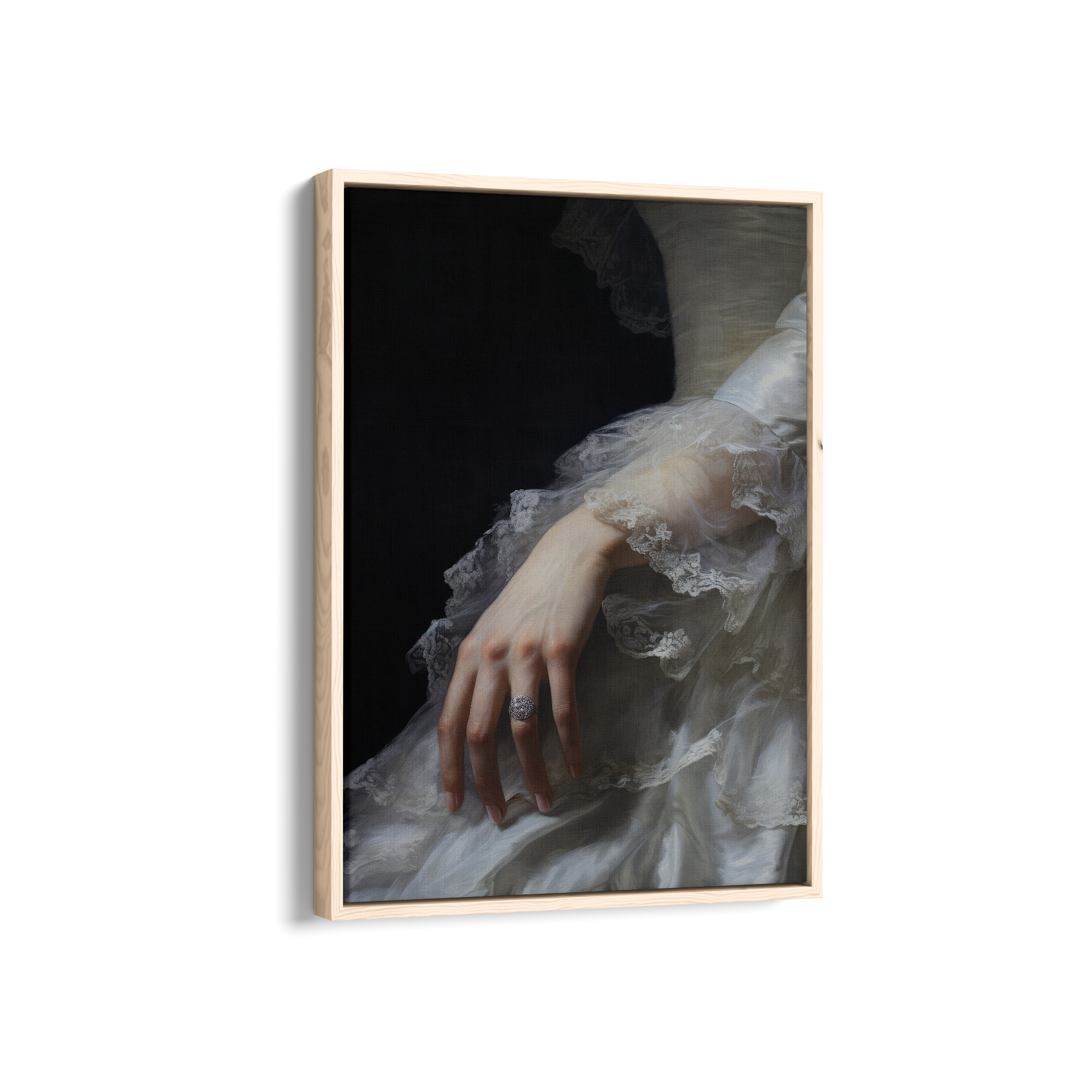 Regal Grace: Adorned Fingers in Gentle Embrace Wall Art