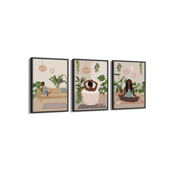Set of 3 Kind Women Modern Wall Art