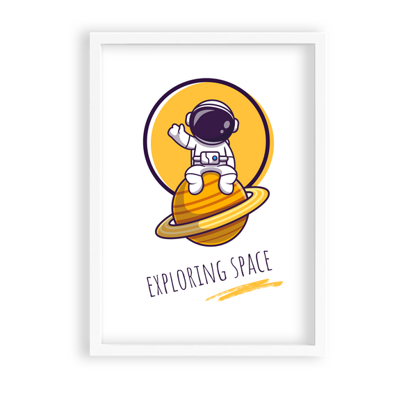 Exploring Space Kid Astronaut Wall Art