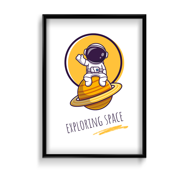 Exploring Space Kid Astronaut Wall Art