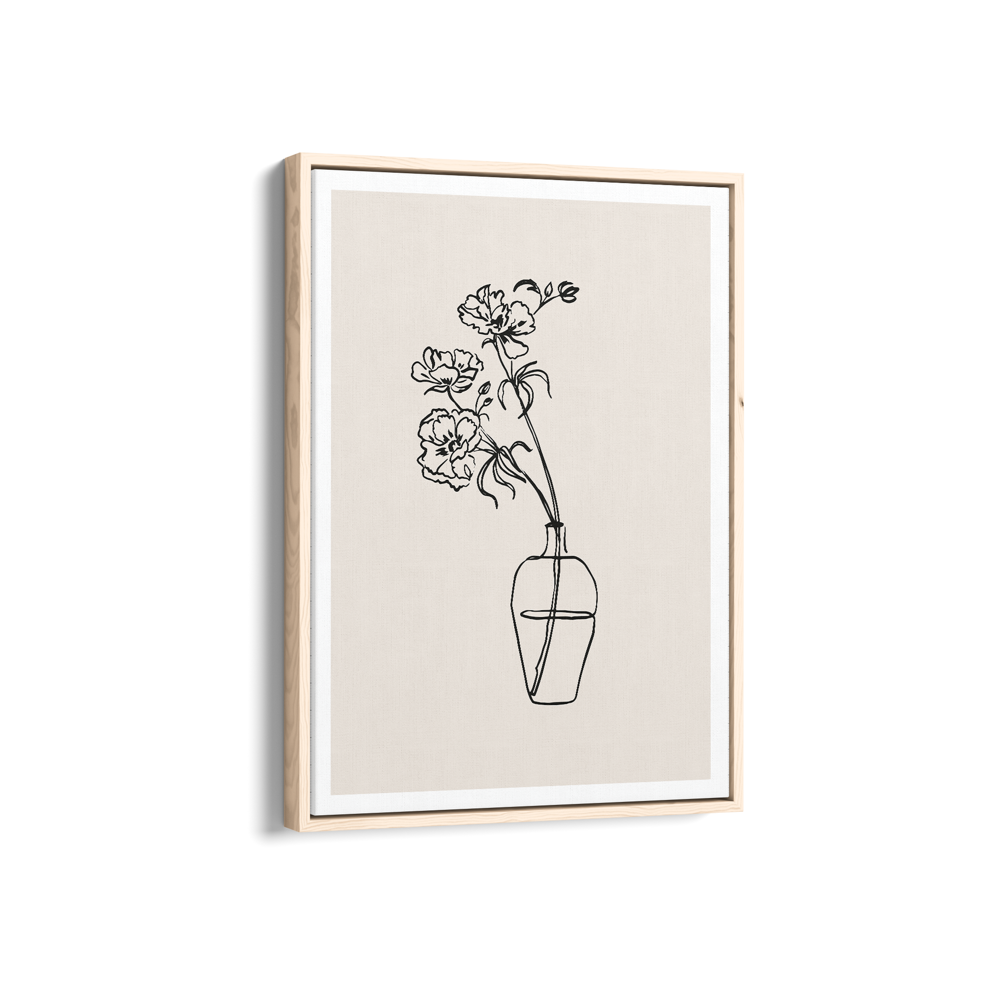 Beige Floral Line Dancing Wall Art