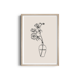 Beige Floral Line Dancing Wall Art