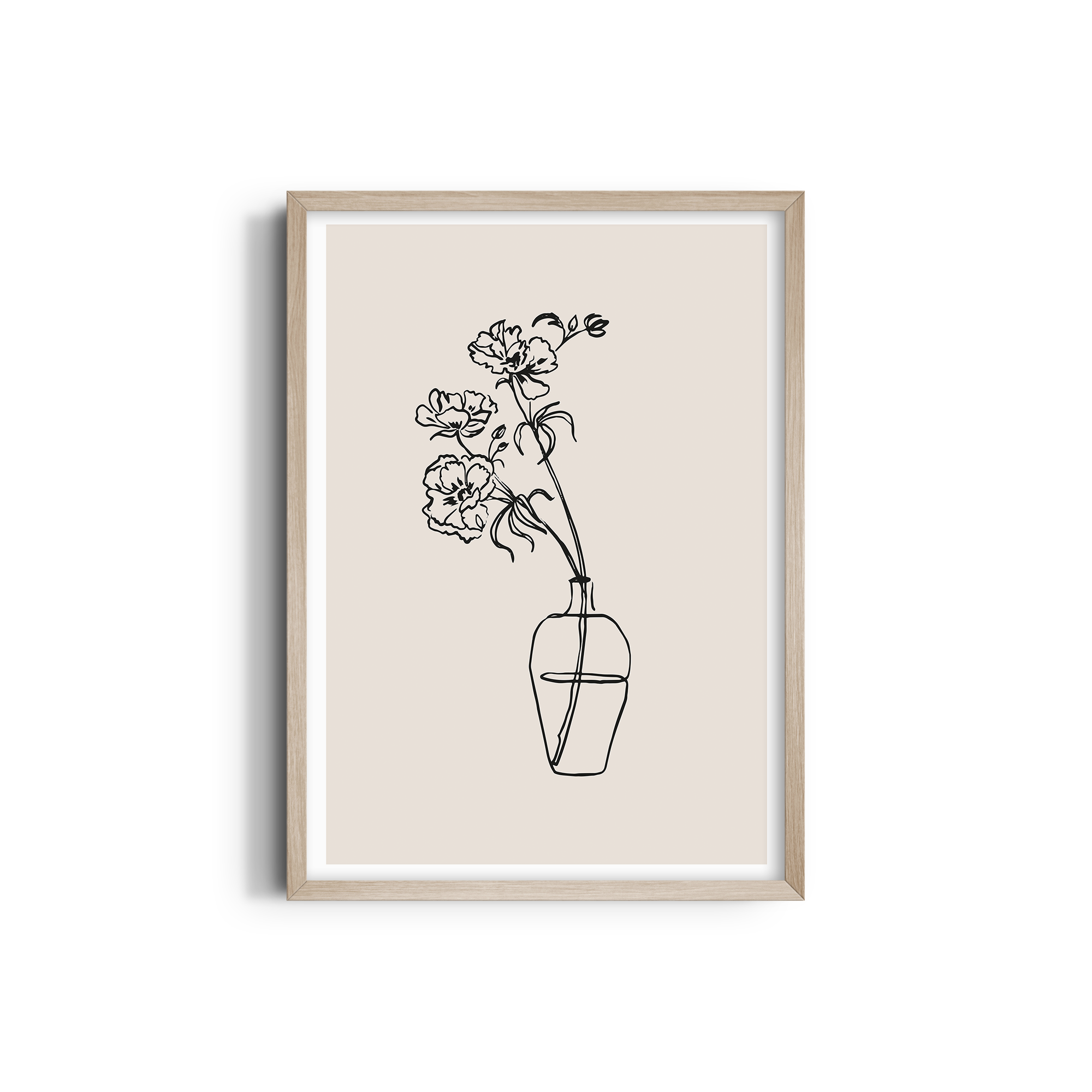 Beige Floral Line Dancing Wall Art