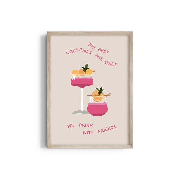 Best Cocktails with Friends Journey Wall Art