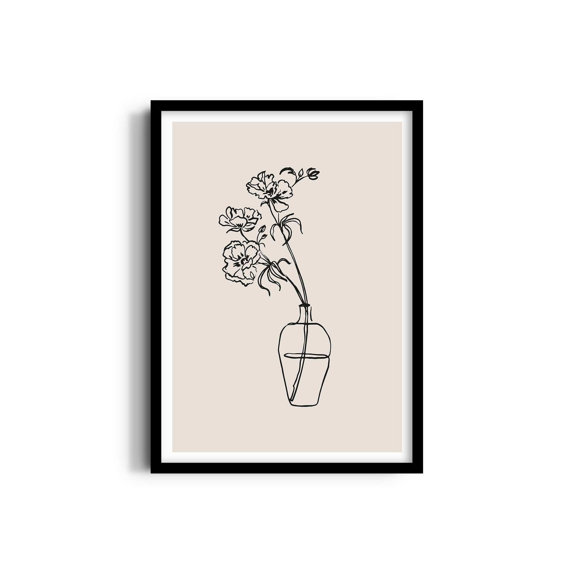 Beige Floral Line Dancing Wall Art