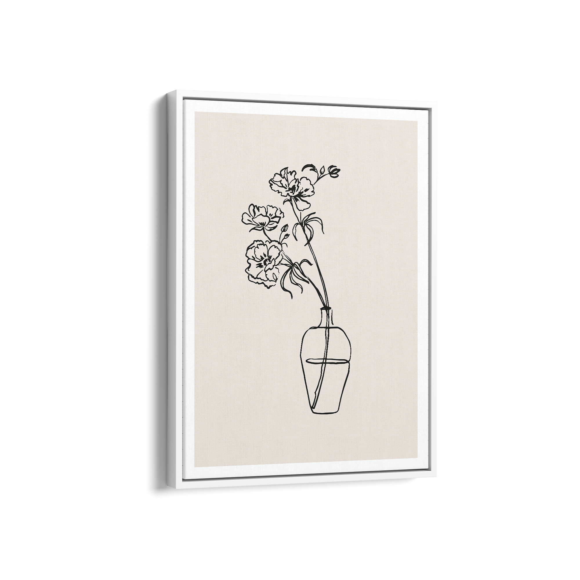 Beige Floral Line Dancing Wall Art