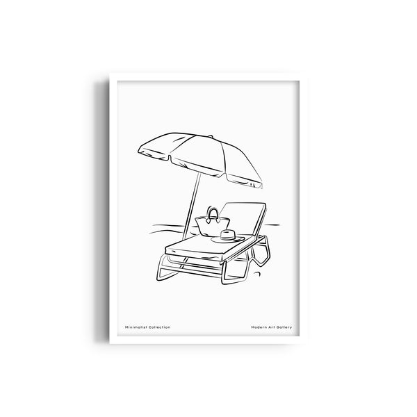 Beach Holiday Modern Line Wall Art