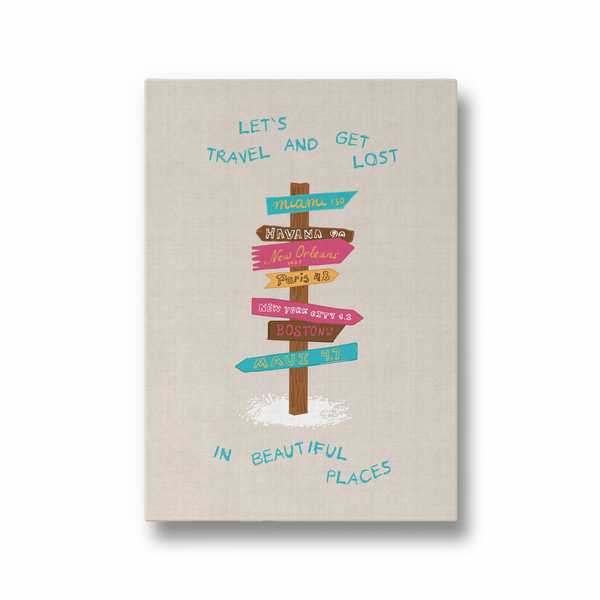 Let's Travel and Get Lost Journey Wall Art