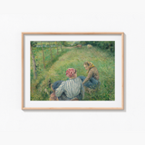 Young Peasant Girls Resting in the Fields near Pontoise (1882) by Camille Pissarro