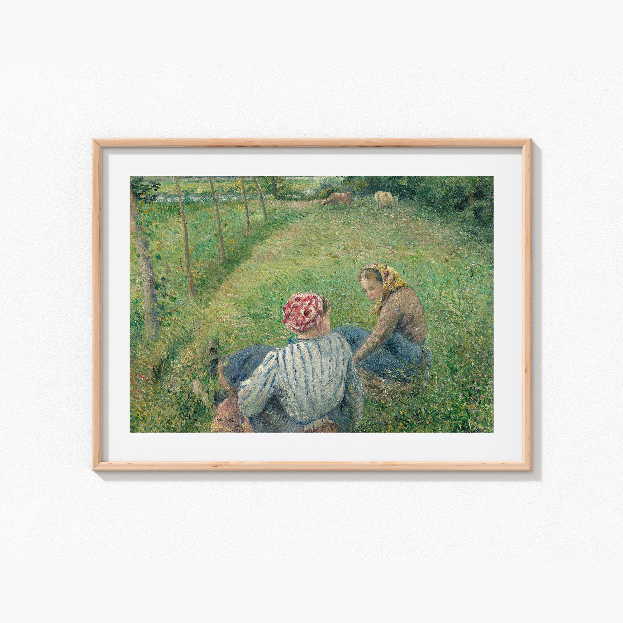 Young Peasant Girls Resting in the Fields near Pontoise (1882) by Camille Pissarro