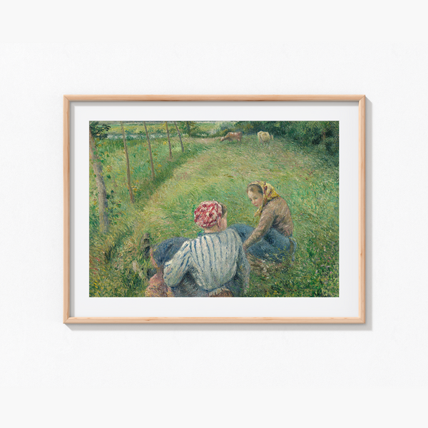 Young Peasant Girls Resting in the Fields near Pontoise (1882) by Camille Pissarro