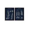 Space Shuttle & Communication Satellite Set of 2 Space Art