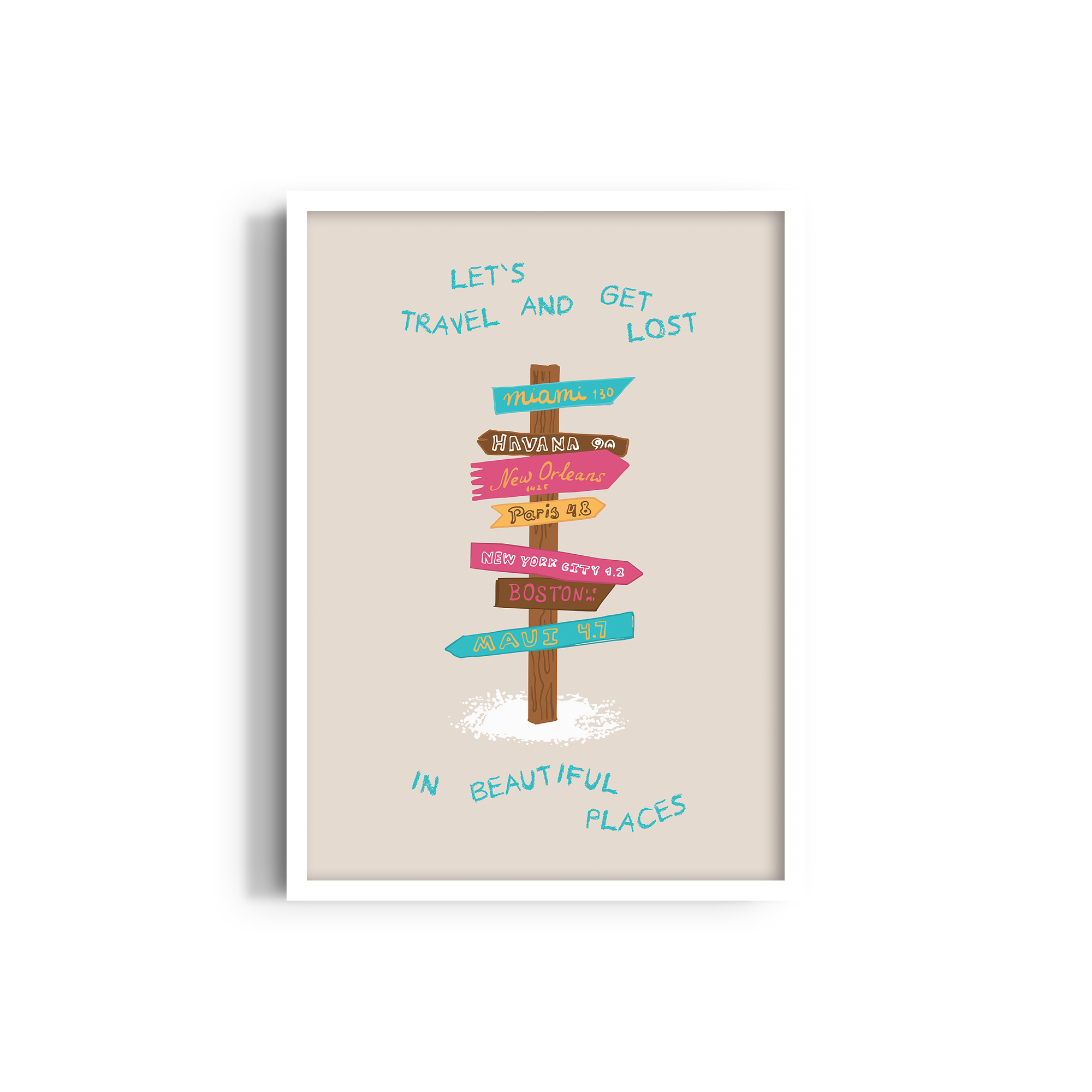 Let's Travel and Get Lost Journey Wall Art