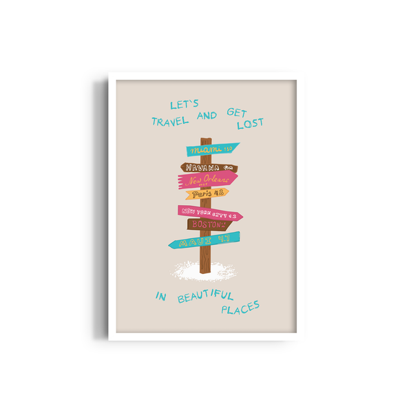 Let's Travel and Get Lost Journey Wall Art