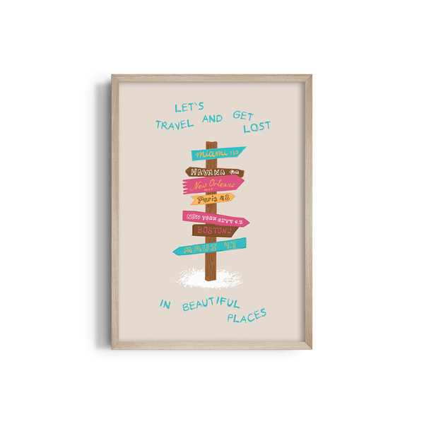 Let's Travel and Get Lost Journey Wall Art