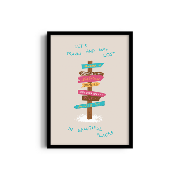 Let's Travel and Get Lost Journey Wall Art