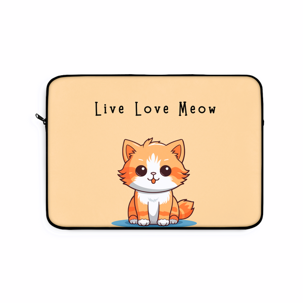 Live love meow Cat design Laptop Sleeve (Macbook, HP, Lenovo, Asus, Others) | Laptop Cover
