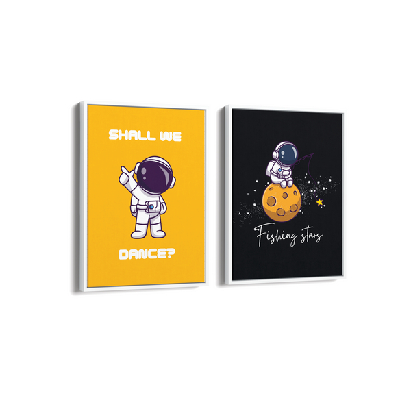 Shall we Dance & Fishing stars Set of 2 Space Art