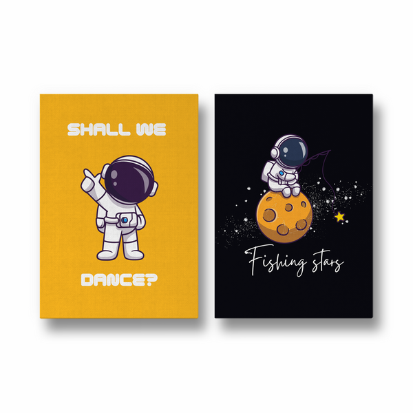 Shall we Dance & Fishing stars Set of 2 Space Art